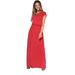 Krisp Womens/Ladies Turn Up Sleeve Jersey Maxi Dress - Red - Red - 12 US