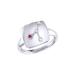 LuvMyJewelry Cancer Crab Ruby & Diamond Constellation Signet Ring In Sterling Silver - Grey - 5