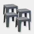 Sunnydaze Decor Outdoor Patio Side Table 18" Square Indoor Outdoor Furniture Brown Set of 2 - Grey - 4 PACK