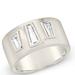 Sterling Forever Colsie Tapered CZ Cigar Band Ring - Grey - 9