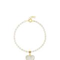 Freya Rose Rice Pearl Bracelet With Heart Charm - Gold