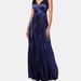 Krisp Womens/Ladies Pleated Satin V Neck Maxi Dress - Navy - Blue