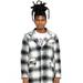 Cult of Individuality 3/4 Trench Coat In Plaid - Black - 3XL