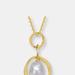 Genevive Sterling Silver Gold Plated Freshwater Pearl Pendant Necklace - White - 18