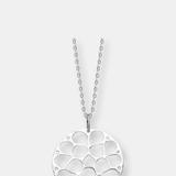 Genevive C.z. Sterling Silver Rhodium Plated Matte Brushed Filigree Pendant - Grey - 18