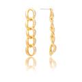 Rivka Friedman Chain Link + Cubic Zirconia Dangle Earrings - Gold