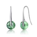 Rachel Glauber Elegant Hook Earrings with Round Colored Stone Party Earrings - Green