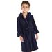 Leveret Kids Fleece Hooded Neutral Color Bathrobe - Blue - 8Y
