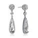 Genevive Genevive Sterling Silver Multi Shaped Cubic Zirconia Teardrop Earrings - White - 8.81MM W X 44.65MM L X 3.71MM D