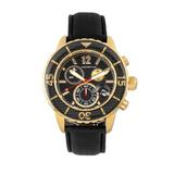Morphic Watches Morphic M51 Series Chronograph Leather-Band Watch w/Date - Black