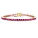 Genevive Cubic Zirconia 3mm Sterling Silver Coloured Tennis Bracelet - Red