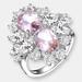 Genevive Sterling Silver Morganite Cubic Zirconia Coctail Ring - Pink - 7