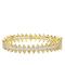 Rachel Glauber 14k Gold Plated With Diamond Cubic Zirconia Beaded Cluster Link Tennis Bracelet - Gold - 7"