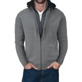 X RAY Knitted Full Zip Cardigan Sweater - Grey - 3XL