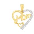 Haus of Brilliance 10K Yellow Gold Round Cut Diamond Mom Heart Pendant Necklace - Yellow - 18