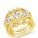 Sterling Forever Caterina CZ Stacking Ring Set of 3 - Gold - 8