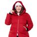 Alpine North Women's Vegan Down (Recycled) Ultra Long Length Parka, Deep Red - Plus Size - Red