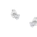 Haus of Brilliance Platinum 1/2 Cttw 3 Prong Martini Set Round-Brilliant Diamond Solitaire Stud Earrings - White - OS