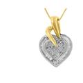 Haus of Brilliance 10K Two-Tone Baguette and Princess Cut Diamond Love is Golden Halo Pendant Necklace - White - 18