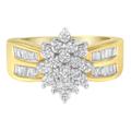 Haus of Brilliance 10K Yellow Gold 1.0 Cttw Marquise Composite Diamond Cluster Cocktail Ring - H-I Color, SI2-I1 Clarity - Size 8 - Gold - 8