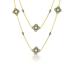 Genevive Sterling Silver Black And 14k Yellow Gold Plating Lace Deco Necklace with Clear Cubic Zirconia - Yellow