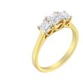 Haus of Brilliance 10K Yellow Gold Three Stone Diamond Band Ring - Yellow - 6