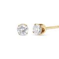 Haus of Brilliance 14K Yellow Gold 1/2 Cttw Round Brilliant-Cut Diamond Classic 4-Prong Stud Earrings - Yellow - OS