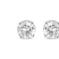 Haus of Brilliance 14K White Gold 1/6 Cttw Round Brilliant-Cut Near Colorless Diamond Classic 4-Prong Stud Earrings - White - OS