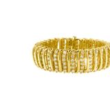 Haus of Brilliance 10K Yellow Gold 15.0 Cttw Diamond S Shaped Wave Link Two Tone 7â€� Tennis Bracelet - Yellow - 7