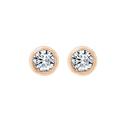 Diamonbliss Bezel Stud Earrings - Pink - CARAT: 1