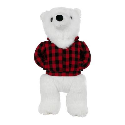 Tall Tails 12" Plaid Polar Bear Dog Toy With Squeaker