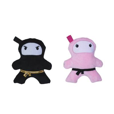 American Pet Supplies Ninja Love Crinkle and Squeaky Plush Dog Toy Combo - Black