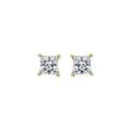 Diamonbliss Solitaire Princess Stud Earrings - Yellow - CARAT: 1