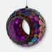 Sunnydaze Decor Hanging Bird Feeder Outdoor Round Glass Mosaic Design for Garden - Purple
