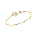 LuvMyJewelry Starkissed Crescent Adjustable Diamond Cuff In 14K Yellow Gold Vermeil On Sterling Silver Bracelet - Gold