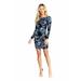 Dress The Population Malia Floral Sequin Dress - Blue - M