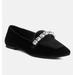 Rag & Co Lamington Diamante Embellished Velvet Loafers In Black - Black - US 9