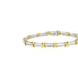 Haus of Brilliance 10K Two-Tone Gold Channel Set Diamond X-Link Bracelet - Gold