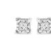 Haus of Brilliance .925 Sterling Silver 1/2 Cttw Miracle Set Princess-Cut Diamond Solitaire Stud Earrings - White - OS