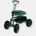 Sunnydaze Decor Sunnydaze Rolling Garden Cart w/ Extendable Steering Handle Seat & Basket - Green