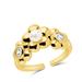 Sterling Forever June CZ & Pearl Blossom Open Band Ring - Gold - 8