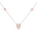 LuvMyJewelry Raindrop Diamond Necklace in 14K Rose Gold Vermeil on Sterling Silver - Gold