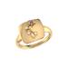 LuvMyJewelry Aquarius Water-Bearer Amethyst & Diamond Constellation Signet Ring in 14K Yellow Gold on Sterling Silver - Gold - 7