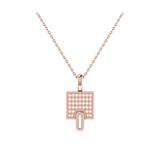 LuvMyJewelry Sidewalk Square Diamond Pendant in 14K Rose Gold Vermeil on Sterling Silver - Gold