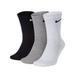 Nike Mens Crew Socks - Pack of 3 - Black/White/Gray - Black - M