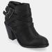 Journee Collection Journee Collection Women's Wide Width Strap Bootie - Black - 8