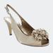 Lunar Womens/Ladies Sabrina Corsage Court Shoes - Taupe - Brown - 10