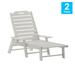 Merrick Lane Gaylord Set Of 2 Adjustable Adirondack Loungers With Cup Holders- All-Weather Indoor/Outdoor HDPE Lounge Chairs In White - White