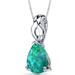 Peora Green Opal Pendant Necklace Sterling Silver Pear 1.75 Carats - Grey