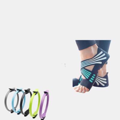 Vigor Power Yoga Socks Shoes with Grip & Pilate Ring Combo Pack - 1 COMBO PACK